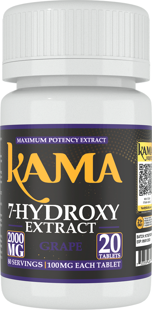 KAMA 7-Hydroxy Extract 2000 MG 20 Tablets Grape
